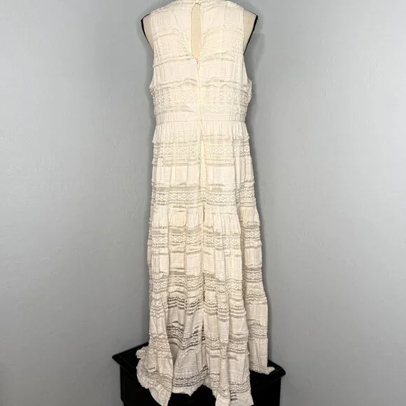 Torrid Ivory Lace High Neck Sleeveless Lined Tiered Dress Size 18 - Picture 12 of 13